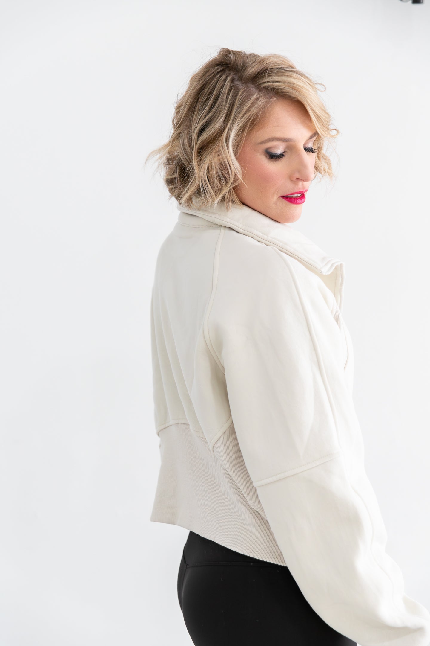 Monogrammed Funnel Neck Half Zip (Lulu Dupe)